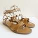 Madewell Shoes | Madewell Sandals Leather Slide On Strappy Boardwalk Lace Up | Color: Tan | Size: 6.5