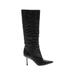 Jimmy Choo Boots: Slouch Stiletto Casual Black Solid Shoes - Women's Size 37.5 - Pointed Toe