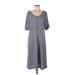 Christopher & Banks Casual Dress - Shift Scoop Neck Short sleeves: Gray Dresses - Women's Size Large