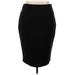 Express Casual Pencil Skirt Knee Length: Black Solid Bottoms - Women's Size 18