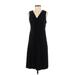 Eddie Bauer Casual Dress - Party V-Neck Sleeveless: Black Print Dresses - Women's Size Small