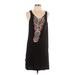 Nanette Lepore Casual Dress - Mini Scoop Neck Sleeveless: Black Dresses - Women's Size Large