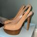 Jessica Simpson Shoes | Jessica Simpson Js-Halie Nude Patent Size 6.5 Wooden Platform Slingback | Color: Tan | Size: 6.5