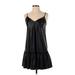 Express Casual Dress - DropWaist V-Neck Sleeveless: Black Print Dresses - Women's Size X-Small