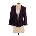 Calvin Klein Blazer Jacket: Short Purple Solid Jackets & Outerwear - Women's Size 0