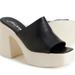 Free People Shoes | Free People Eu 39 Us 9 Made In Italy Zoe Platform Leather Women's Sandals New | Color: Black/White | Size: 39eu
