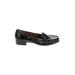 AK Anne Klein Flats: Slip-on Chunky Heel Classic Black Print Shoes - Women's Size 8 - Almond Toe