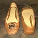 Michael Kors Shoes | Michael Kors Leather Slip On Brown Shoes With Gold Mk Emblem | Color: Brown | Size: Size Rubbed Off On The Shoe (8 To An 8-1/2)