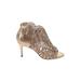 Klub Nico Heels: Gold Print Shoes - Women's Size 10 - Open Toe