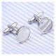 Classic Silver-color Round Sea Shell Copper Men Cuff Link Luxury Suit Shirt Cufflinks Pearl Buttons Business Wedding