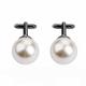 Vintage Beads Cufflinks For Men Round White Imitation Pearl Cuff Link Women Suit Concise Business Cufflink Wedding Party Cuflink