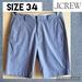 J. Crew Shorts | J. Crew Mens Shorts Blue Pinstripe Chino Shorts 11” Inseam Flat Front Size 34 | Color: Blue | Size: 34