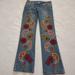 Lilly Pulitzer Jeans | Lilly Pulitzer Embroidered Paisley Floral Jeans Leather Signature Patch | Color: Red | Size: 2