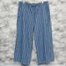 American Eagle Outfitters Pants & Jumpsuits | American Eagle Blue Striped Cropped Wide Leg Pants Size 18 | Color: Blue/White | Size: 18