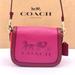 Coach Bags | Coach Colorblock Violet Pebble Leather Horse & Carriage Saddle Handbag Crossbody | Color: Pink/Purple | Size: Os