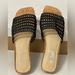 Jessica Simpson Shoes | Jessica Simpson Stretch Crochet Slide Sandals Size 5.5 | Color: Black/Tan | Size: 5.5