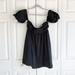 Free People Dresses | Free People Black Off Shoulder Ruched Babydoll Mini Dress Women's Size 0 | Color: Black | Size: 0