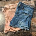 American Eagle Outfitters Shorts | 2 Pairs Of American Eagle Jean Shorts, Pink Sized 4 And Blue Jean Size 2. | Color: Blue/Pink | Size: 4