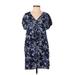Gap Casual Dress - Shift V-Neck Short sleeves: Blue Dresses - Women's Size Small