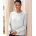 Blair Soft Spun® Acrylic Long Sleeve Jewel Neck Sweater - Grey - 2X - Womens
