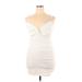 Divided by H&M Casual Dress - Bodycon V Neck Sleeveless: White Solid Dresses - Women's Size X-Large