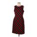 Villager Sport by Liz Claiborne Casual Dress - Sheath High Neck Sleeveless: Red Print Dresses - Women's Size 10