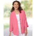 Blair Women's Nantucket Textured-Cotton Relaxed Jacket - Pink - PS - Petite