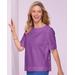 Blair Women's Captiva Cotton Side-Button Top - Purple - 1X - Womens