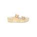 Dolce Vita Sandals: Slide Wedge Boho Chic Tan Solid Shoes - Women's Size 9 - Open Toe