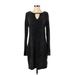 MICHAEL Michael Kors Casual Dress - Sweater Dress: Black Marled Dresses - Women's Size Small