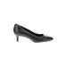 Rockport Heels: Pumps Kitten Heel Work Black Print Shoes - Women's Size 10 - Almond Toe