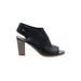 Cole Haan Heels: Slingback Chunky Heel Chic Black Solid Shoes - Women's Size 11 - Peep Toe