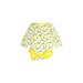 Baby Boden Long Sleeve Onesie: Yellow Bottoms - Size 0-3 Month