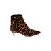 J.Crew Ankle Boots: Brown Leopard Print Shoes - Women's Size 8 1/2 - Pointed Toe