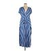 ELOQUII Casual Dress - Midi: Blue Stripes Dresses - New - Women's Size 14 Plus