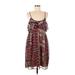 Converse One Star Casual Dress - Mini Scoop Neck Sleeveless: Burgundy Dresses - Women's Size Medium