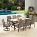 Patio Dining Set with 6 Wicker Arm Chairs, 2 Swivel Chairs and 1 Table