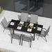 7/11 Pieces Patio Dining Set Outdoor Furniture with 6/10 Stackable Textilene Chairs & Aluminum Extendable Dining Table