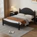 Queen Size Traditional Concise Style Solid Wood Platform Bedwith Smooth Black Finish, No Need Box Spring