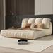Modern Design Queen Size Luxury Upholstered Bed，Velvet Queen Bed with Oversized Padded Backrest