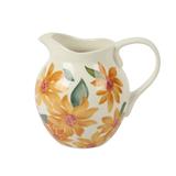 Bloomhouse Sunnyflower 2.6Qt Hand-Painted Floral Stoneware Pitcher