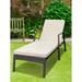 Rattan Upholstered Chaise Lounge Brown Adjustable Back Chaise