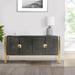 Accent Sideboard Buffet Cabinet, Charcoal Gray Acacia Wood