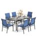 7-Piece Patio Dining Set with Metal Rectangle Table and 6 Textilene Dining Chairs