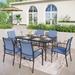 7-Piece Patio Dining Set with Metal Rectangle Table and 6 Textilene Dining Chairs