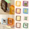 4x4 Inch Office Transparent Double-sided Acrylic Square Photo Frame Picture Frame Desktop Bedroom