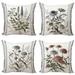 Ambesonne Vintage Botanical Throw Pillow Cover Set of 4 Nostalgic Flowers Polyester | 18 H x 18 W x 1.9 D in | Wayfair setminfour_sds1184_18x18