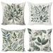 Ambesonne Leaf Print Throw Pillow Cover Set of 4 Boho Nature Bouquet Ikat Polyester | 18 H x 18 W x 1.9 D in | Wayfair setminfour_sds1194_18x18