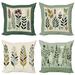 Ambesonne Botanical Throw Pillow Cover Set of 4 Leafy Calm Blossoms Art Polyester | 18 H x 18 W x 1.9 D in | Wayfair setminfour_sds1174_18x18