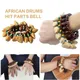 M MBAT Handmade Nuts Shell Bracelet Handbell for Djembe African Drum Conga Percussion Accessories